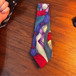 VTG Miles Davis Abstract Art 100% Silk Tie Made in USA Jazz Necktie 58x3.75”